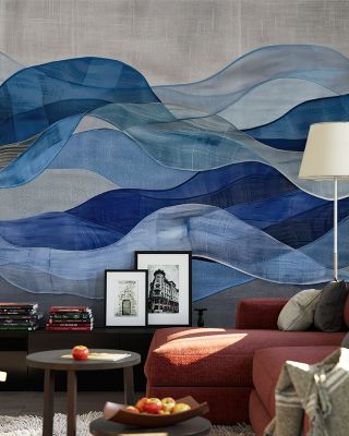 Quilted Waves Textured Wallpaper