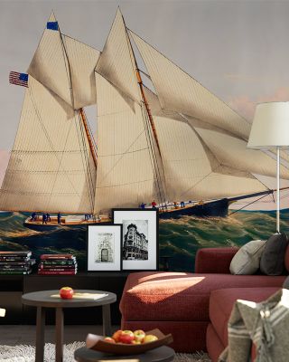 The Yacht Henrietta Nautical Wallpaper