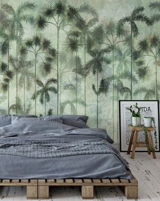 Tropical Trees Botanical Wallpaper