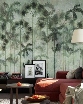 Tropical Trees Botanical Wallpaper