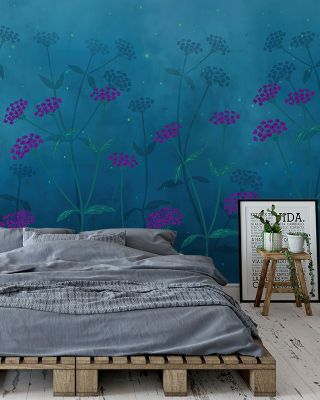 Twilight Garden Mystical Floral Wallpaper