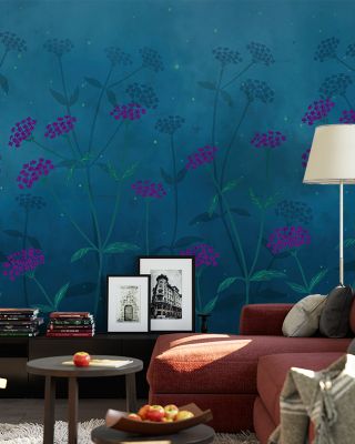 Twilight Garden Mystical Floral Wallpaper
