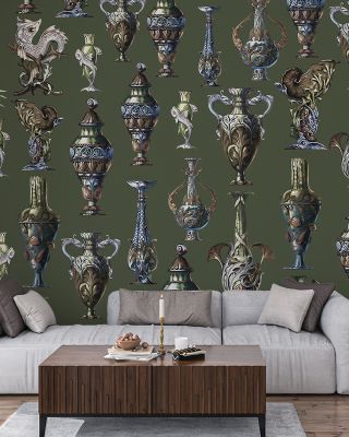 Art Deco Wall Green Wallpaper