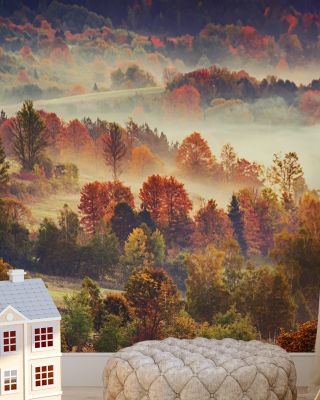 Autumn Mountain Morning Wallpaper