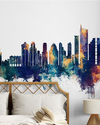 Benidorm Spain Skyline Blue & Bronze