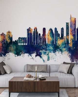 Benidorm Spain Skyline Blue & Bronze