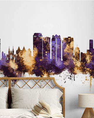 Birmingham Alabama Skyline Purple & Gold