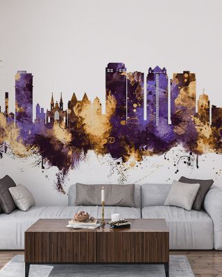 Birmingham Alabama Skyline Purple & Gold