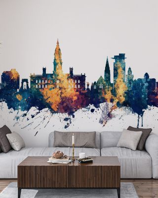 Bolton England Skyline Blue & Bronze