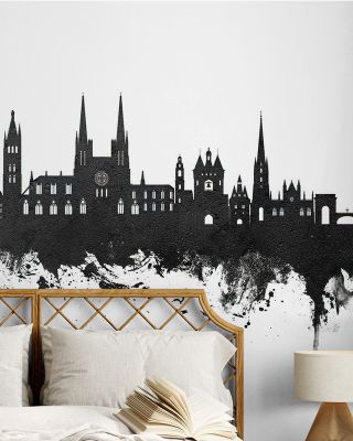 Bordeaux France Skyline Black & White