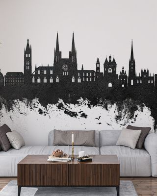 Bordeaux France Skyline Black & White