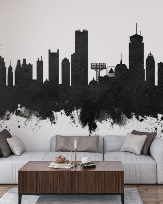 Boston Massachusetts Skyline Black & White