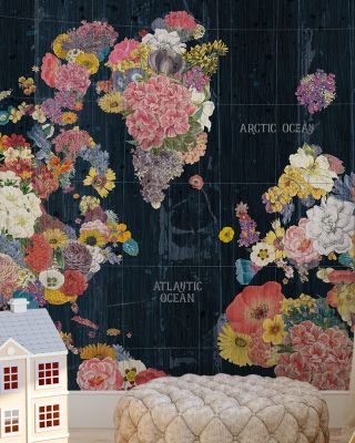 Botanical Floral Map Words