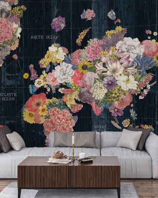 Botanical Floral Map Words