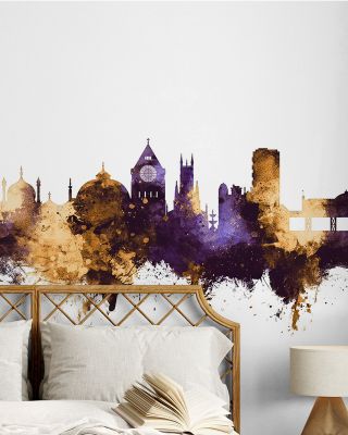 Brighton England Skyline Purple & Gold