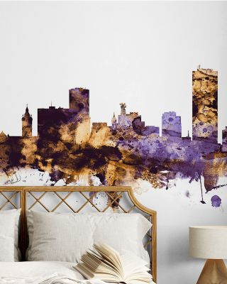 Buffalo New York Skyline Purple & Gold