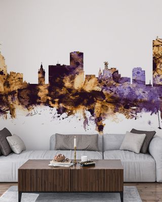 Buffalo New York Skyline Purple & Gold
