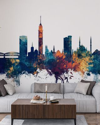 Cairo Egypt Skyline Blue & Bronze