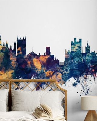 Cambridge England Skyline Blue & Bronze