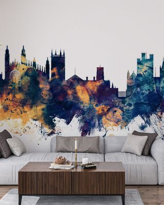 Cambridge England Skyline Blue & Bronze