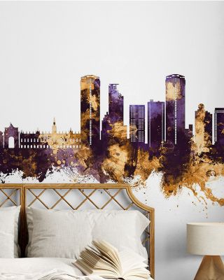 Caracas Skyline Purple & Gold