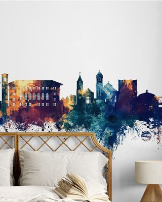 Cedar Falls Iowa Skyline Blue & Bronze