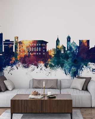 Cedar Falls Iowa Skyline Blue & Bronze