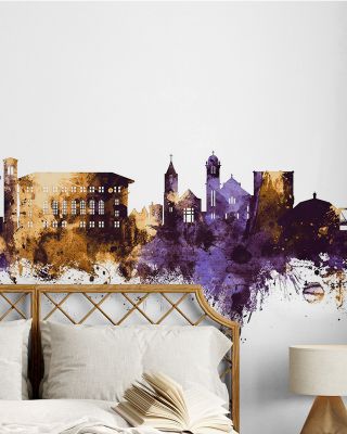 Cedar Falls Iowa Skyline Purple & Gold