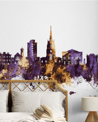 Chelmsford England Skyline Purple & Gold