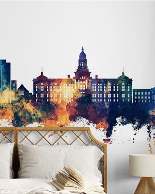 Cheyenne Wyoming Skyline Blue & Bronze