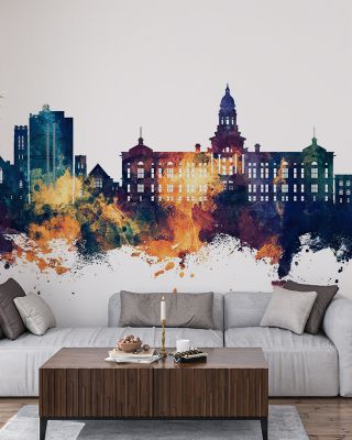 Cheyenne Wyoming Skyline Blue & Bronze