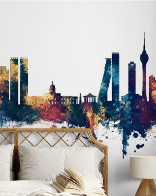 Colombo Sri Lanka Skyline Blue & Bronze