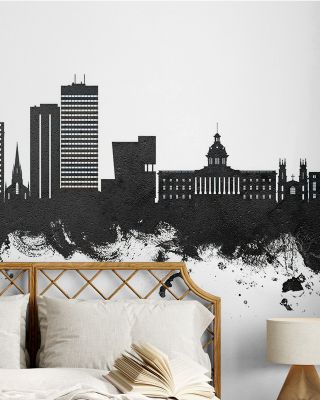 Columbia South Carolina Skyline Black & White