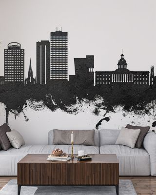 Columbia South Carolina Skyline Black & White