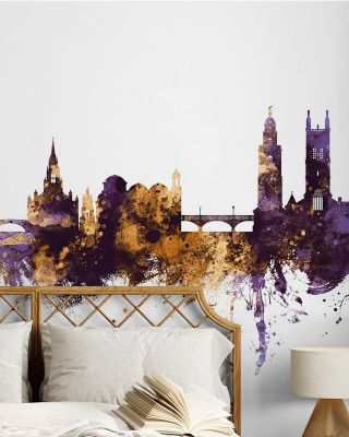 Cork Ireland Skyline Purple & Gold