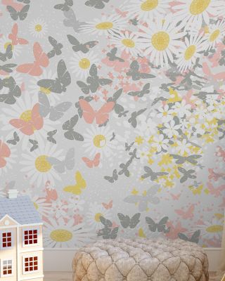 Daisy Swirl Whimsical Delight Wallpaper