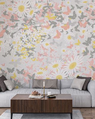 Daisy Swirl Whimsical Delight Wallpaper