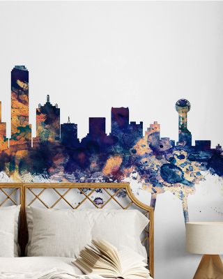Dallas Skyline Blue & Bronze