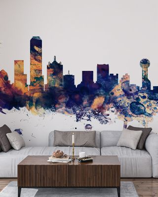 Dallas Skyline Blue & Bronze