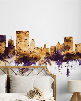 El Paso Texas Skyline Purple & Gold