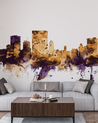 El Paso Texas Skyline Purple & Gold