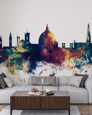 Florence Italy Skyline Blue & Bronze