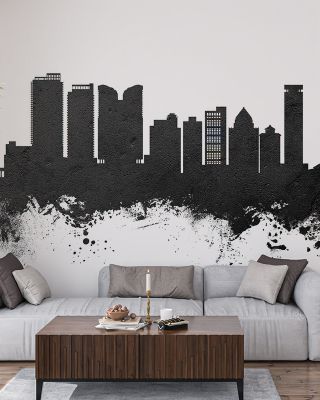 Fort Lauderdale Florida Skyline Black & White