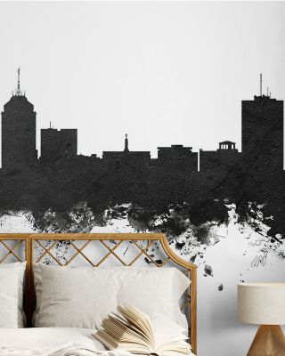 Fresno California Skyline Black & White