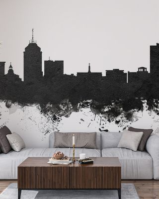 Fresno California Skyline Black & White