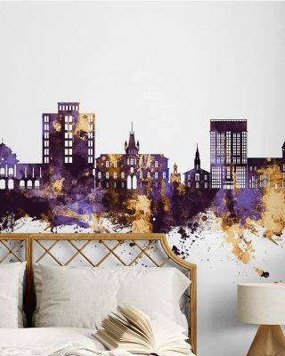 Georgetown Guyana Skyline Purple & Gold