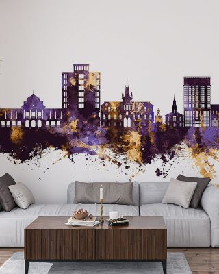 Georgetown Guyana Skyline Purple & Gold