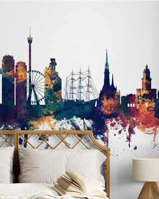 Gothenburg Skyline Blue & Bronze