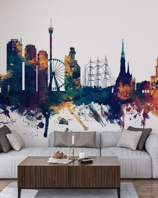 Gothenburg Skyline Blue & Bronze