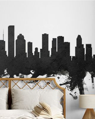 Houston Skyline Black & White